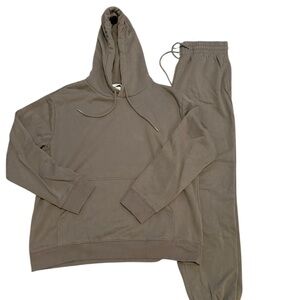 H&M Brown Hoodie and Sweatpants Set medium